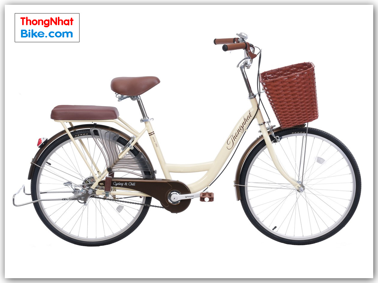 Xe đạp phổ thông Thống Nhất NEW 24” màu kem