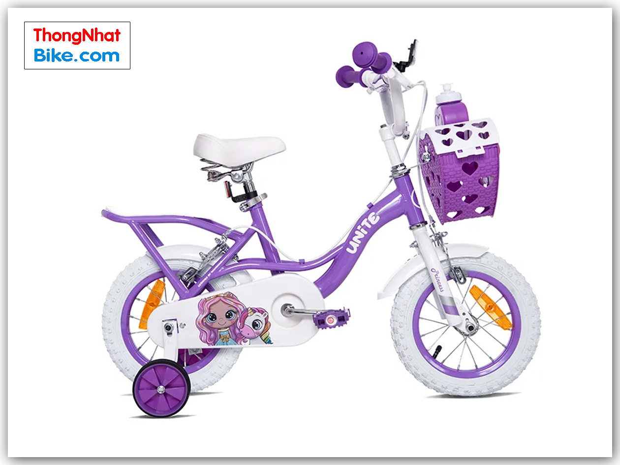 Xe đạp trẻ em Thống Nhất Princess 12″ 16" màu tím