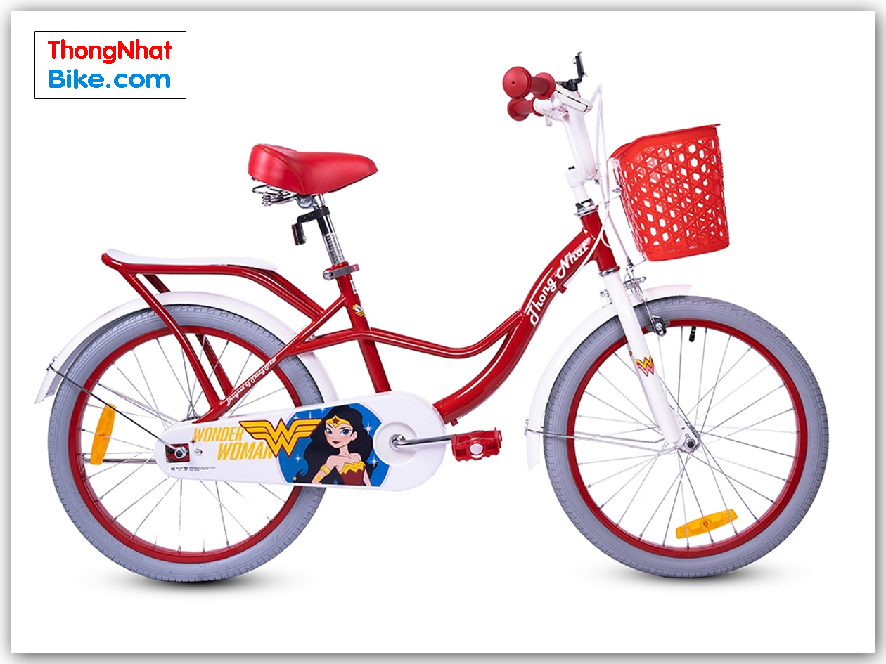 Xe đạp trẻ em nữ Thống Nhất Wonder Woman màu đỏ